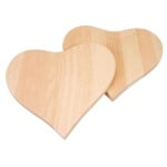 Дървена кухненска дъска за пирографиране, Сърце, 19 cm x 18 cm, 1 бр.