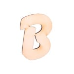 Деко фигурка буква "B", дърво, 19 mm