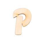 Деко фигурка буква "P", дърво, 50 mm
