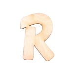 Деко фигурка буква "R", дърво, 19 mm