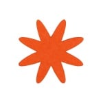 Деко фигурка цвете 8 листно, филц, 60 mm, оранжево