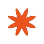 Деко фигурка цвете 8 листно, филц, 80 mm, оранжево