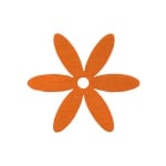 Деко фигурка цвете, филц, 25 mm, оранжево