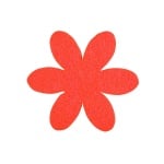 Деко фигурка цвете, филц, 50 mm, червено