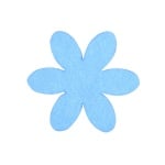 Деко фигурка цвете, филц, 50 mm, небесно синьо
