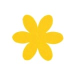 Деко фигурка цвете, филц, 50 mm, светло жълто