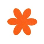 Деко фигурка цвете, филц, 55 mm, оранжево