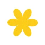 Деко фигурка цвете, филц, 55 mm, светло жълто