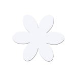 Деко фигурка цвете, филц, 65 mm, бяло