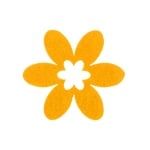 Деко фигурка цвете, филц, 65 mm, жълто