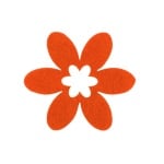 Деко фигурка цвете, филц, 65 mm, оранжево
