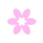 Деко фигурка цвете, филц, 65 mm, розово