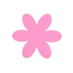 Деко фигурка цвете, филц, 65 mm, розово