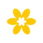 Деко фигурка цвете, филц, 65 mm, светло жълто