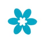 Деко фигурка цвете, филц, 65 mm, турско синьо