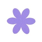 Деко фигурка цвете, филц, 65 mm, виолетово