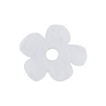 Деко фигурка цвете с извивки, филц, 20 mm, бяло