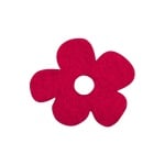 Деко фигурка цвете с извивки, филц, 20 mm, червено