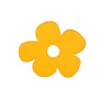 Деко фигурка цвете с извивки, филц, 20 mm, жълто