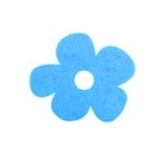 Деко фигурка цвете с извивки, филц, 20 mm, небесно синьо