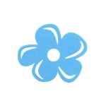 Деко фигурка цвете с извивки, филц, 30 mm, небесно синьо