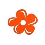 Деко фигурка цвете с извивки, филц, 30 mm, оранжево