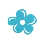 Деко фигурка цвете с извивки, филц, 40 mm, турско синьо
