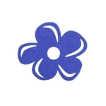 Деко фигурка цвете с извивки, филц, 50 mm, лилаво