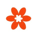 Деко фигурка цвете в цвете, филц, 30 mm, оранжево