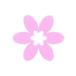 Деко фигурка цвете в цвете, филц, 30 mm, розово