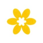 Деко фигурка цвете в цвете, филц, 30 mm, светло жълто