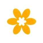 Деко фигурка цвете в цвете, филц, 40 mm, жълто