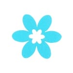 Деко фигурка цвете в цвете, филц, 40 mm, небесно синьо