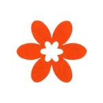 Деко фигурка цвете в цвете, филц, 40 mm, оранжево