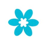 Деко фигурка цвете в цвете, филц, 40 mm, турско синьо