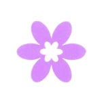 Деко фигурка цвете в цвете, филц, 40 mm, виолетово