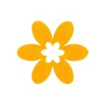 Деко фигурка цвете в цвете, филц, 45 mm, жълто
