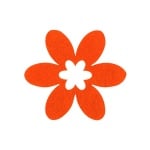 Деко фигурка цвете в цвете, филц, 45 mm, оранжево