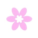 Деко фигурка цвете в цвете, филц, 45 mm, розово