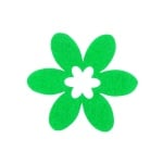 Деко фигурка цвете в цвете, филц, 45 mm, тревно зелено