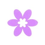 Деко фигурка цвете в цвете, филц, 45 mm, виолетово