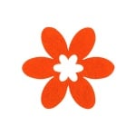 Деко фигурка цвете в цвете, филц, 55 mm, оранжево