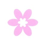 Деко фигурка цвете в цвете, филц, 55 mm, розово