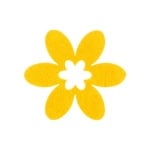 Деко фигурка цвете в цвете, филц, 55 mm, светло жълто