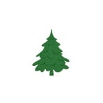 Деко фигурка коледно дръвче, Filz, 50 mm, тъмно зелена