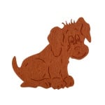 Деко фигурка куче, Filz, 50 mm, светло кафяво