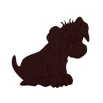Деко фигурка куче, Filz, 50 mm, тъмно кафяво