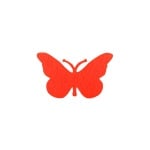 Деко фигурка пеперуда, Filz, 30 mm, червена