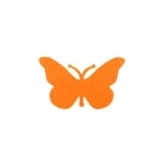 Деко фигурка пеперуда, Filz, 30 mm, жълта