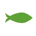 Деко фигурка рибка, Filz, 30 mm, тревно зелена